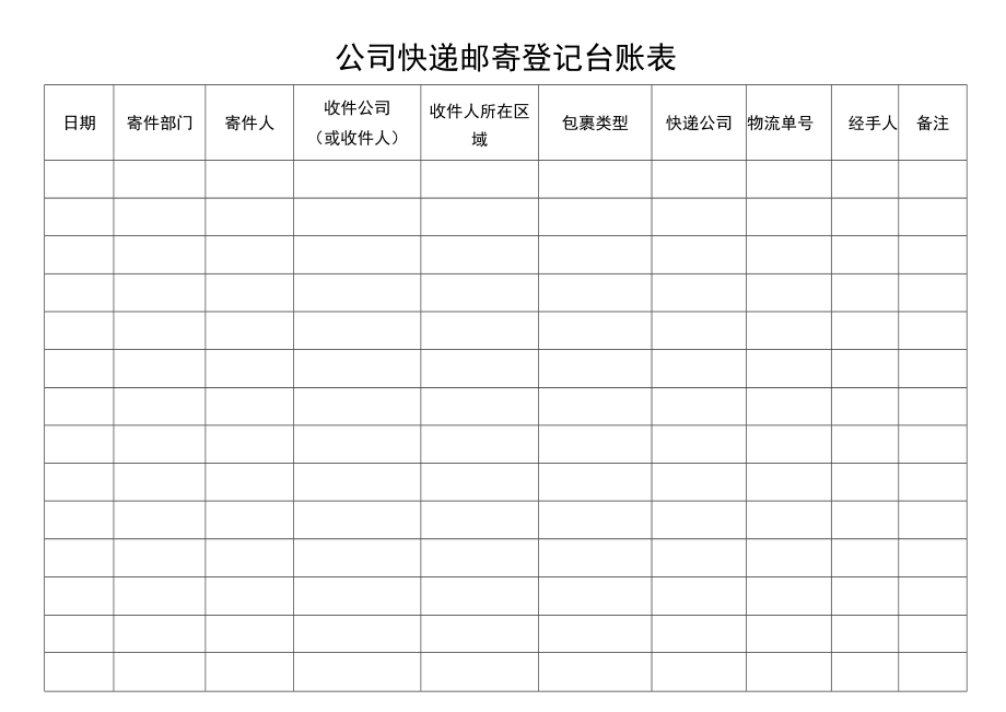 公司快递邮寄登记台账表.docx_第2页