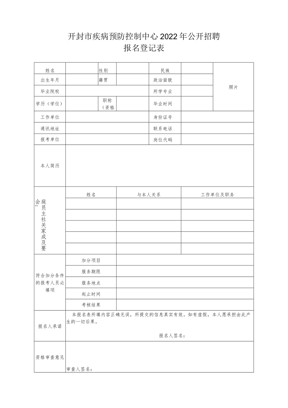 事业单位公开招聘人员报名登记表.docx_第1页