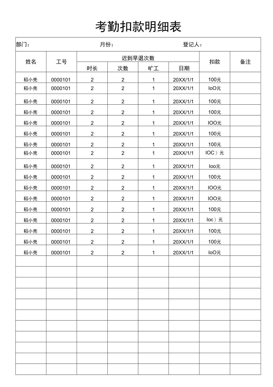 考勤扣款明细表.docx_第1页