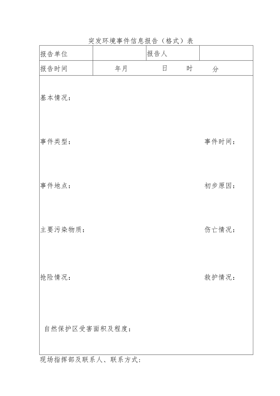 突发环境事件信息报告（格式）表.docx_第1页