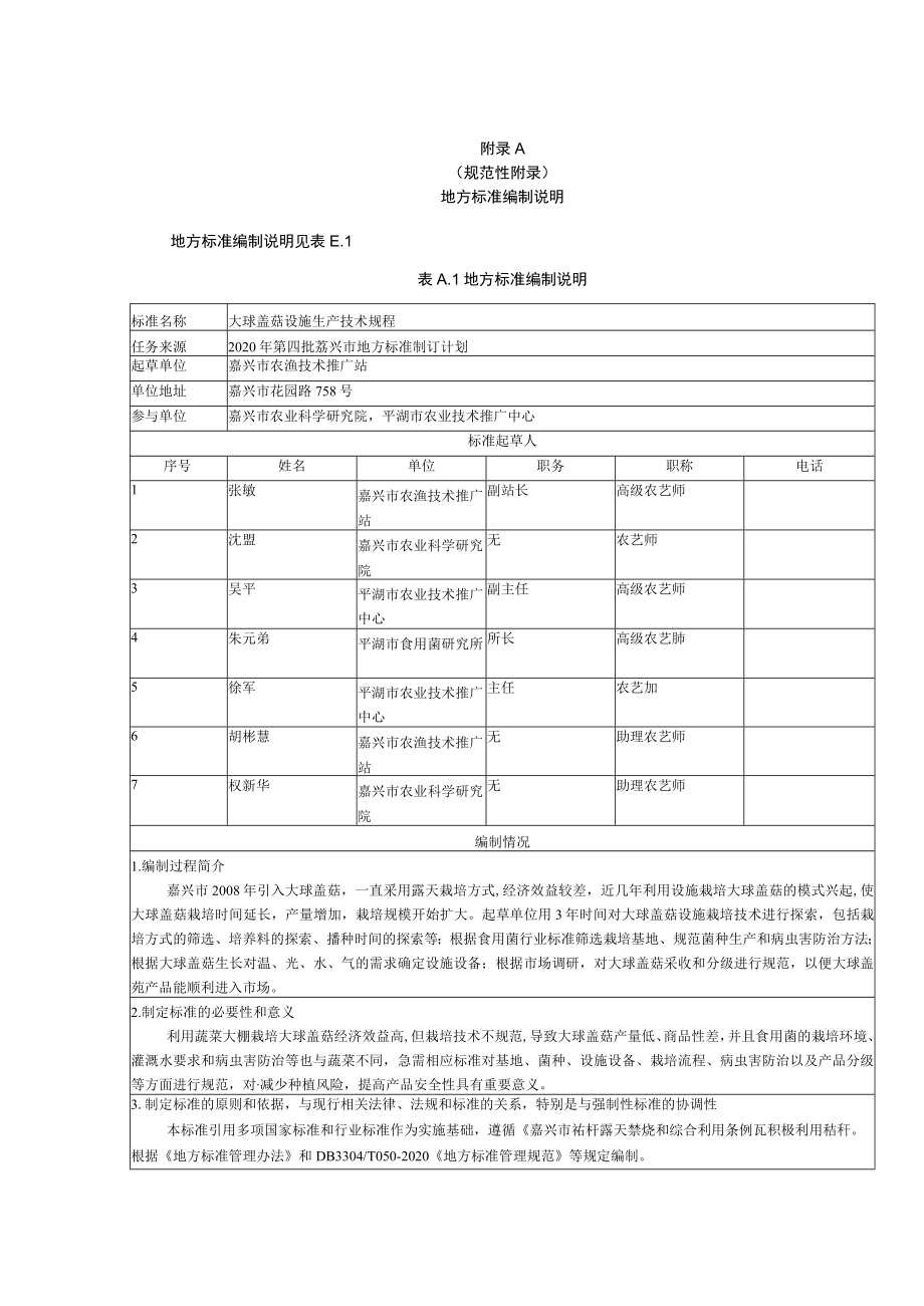 规范性地方标准编制说明地方标准编制说明见表E1表A1地方标准编制说明.docx_第1页