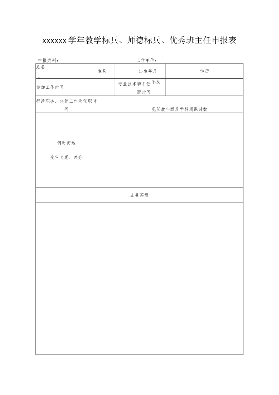 优秀班主任申报表.docx_第1页