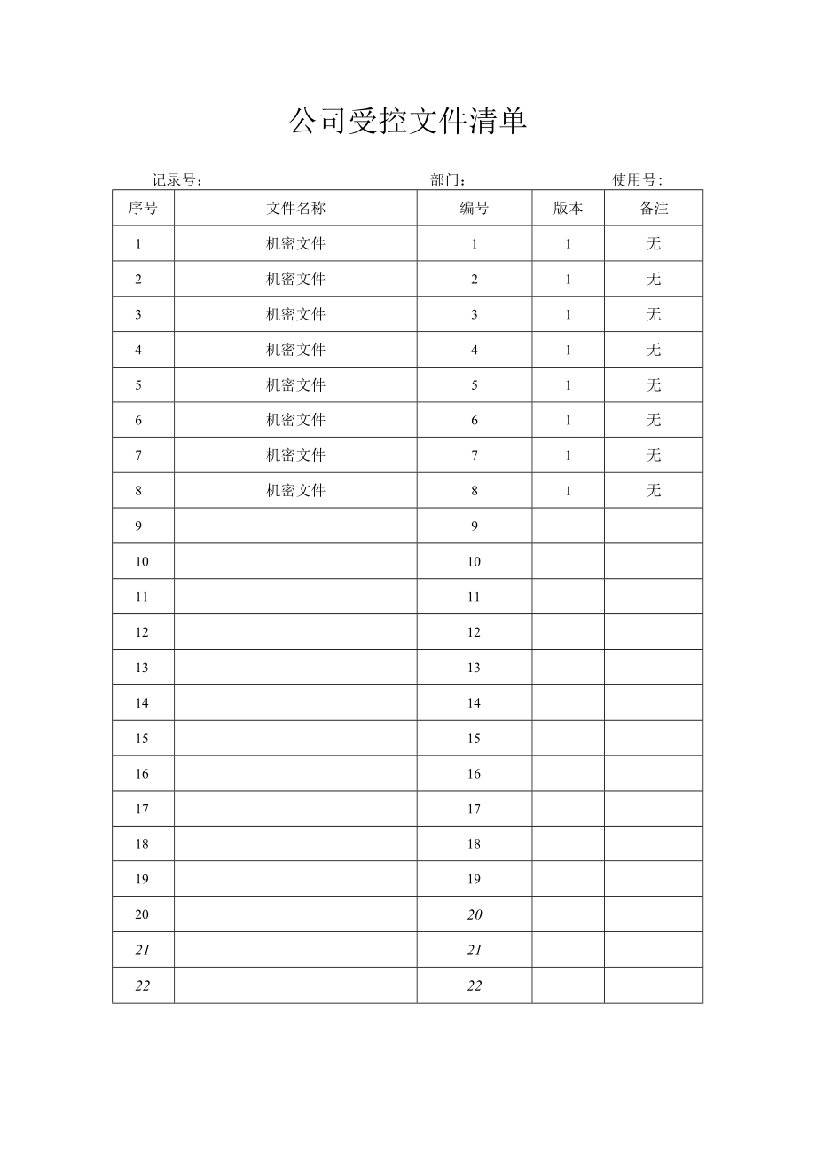 公司受控文件清单.docx_第1页