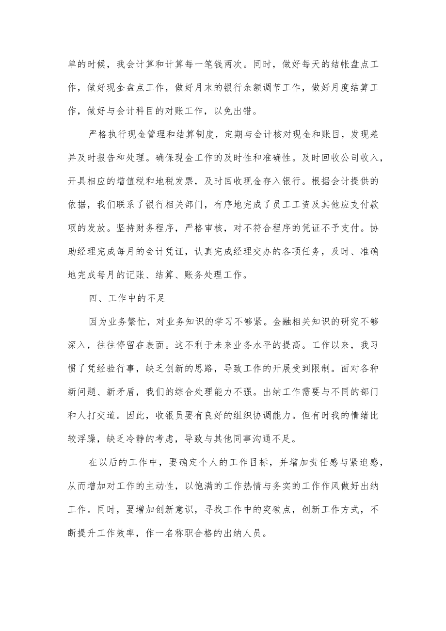 出纳个人年度工作总结.docx_第2页