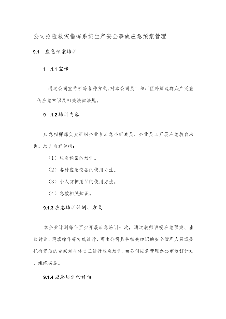 公司抢险救灾指挥系统生产安全事故应急预案管理.docx_第1页