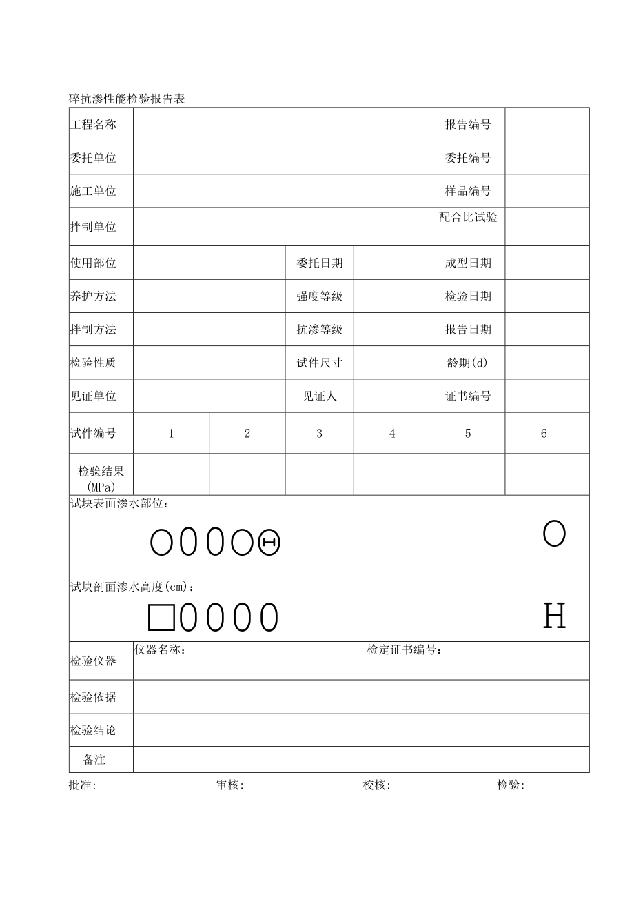 砼抗渗性能检验报告表.docx_第1页