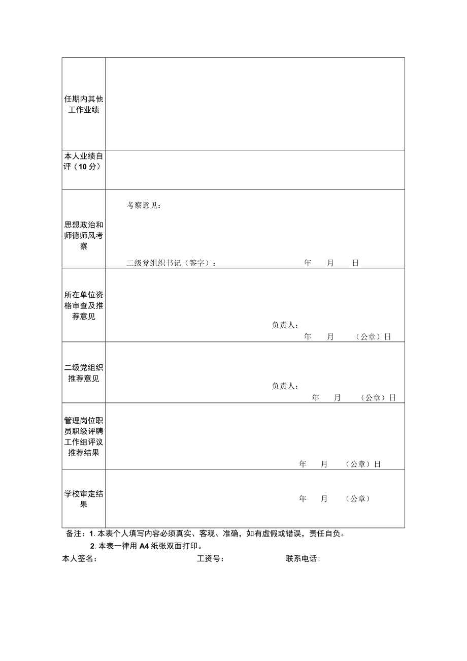 西南大学2022年专职辅导员岗位职员职级晋升申报表.docx_第2页