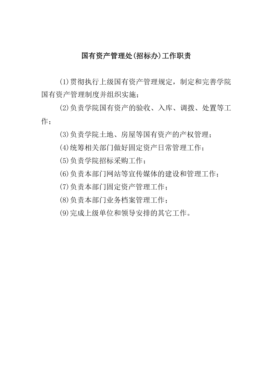 大学国有资产管理处（招标办）工作职责.docx_第1页