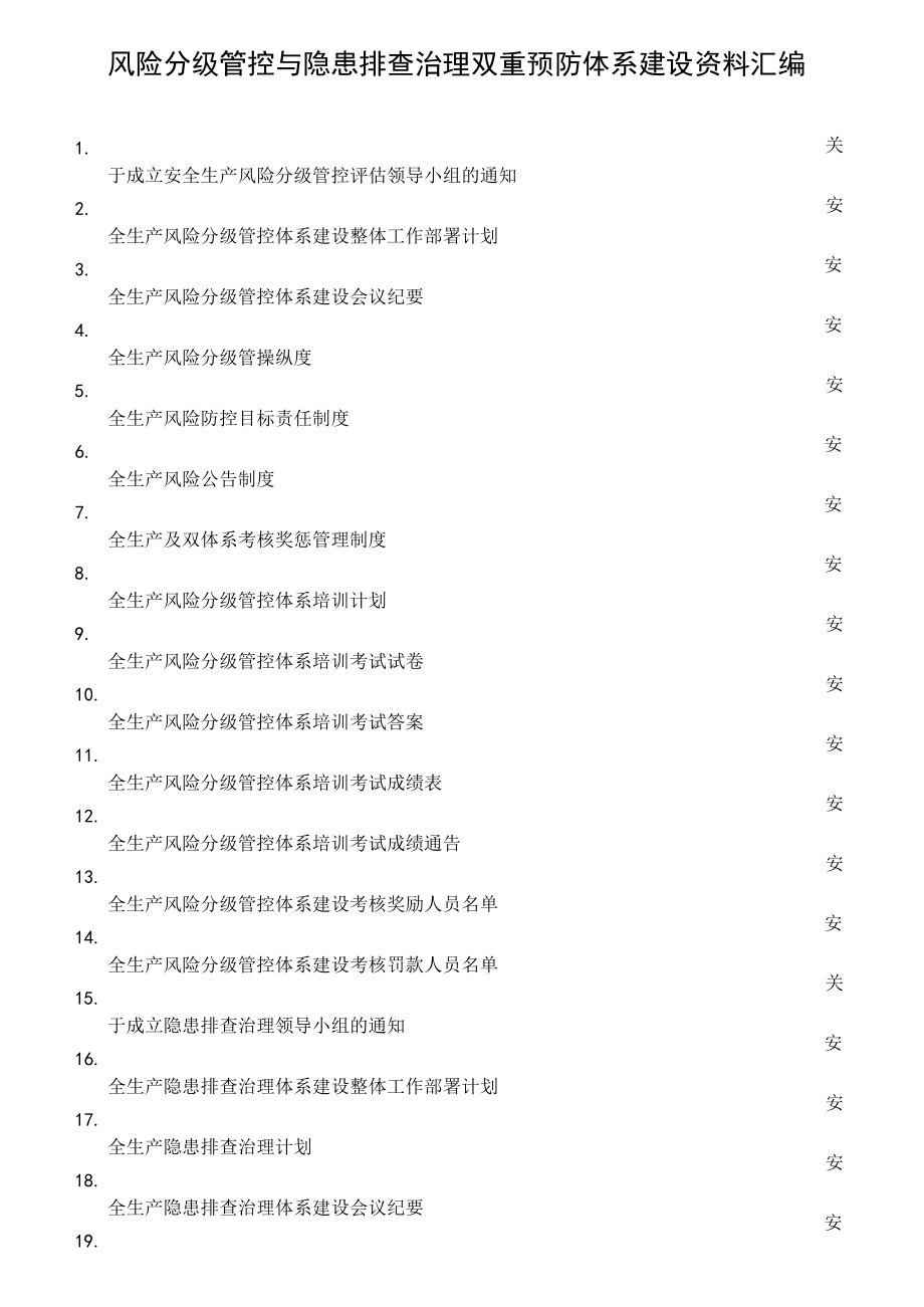 风险分级管控与隐患排查治理双重预防体系建设资料汇编.docx_第1页