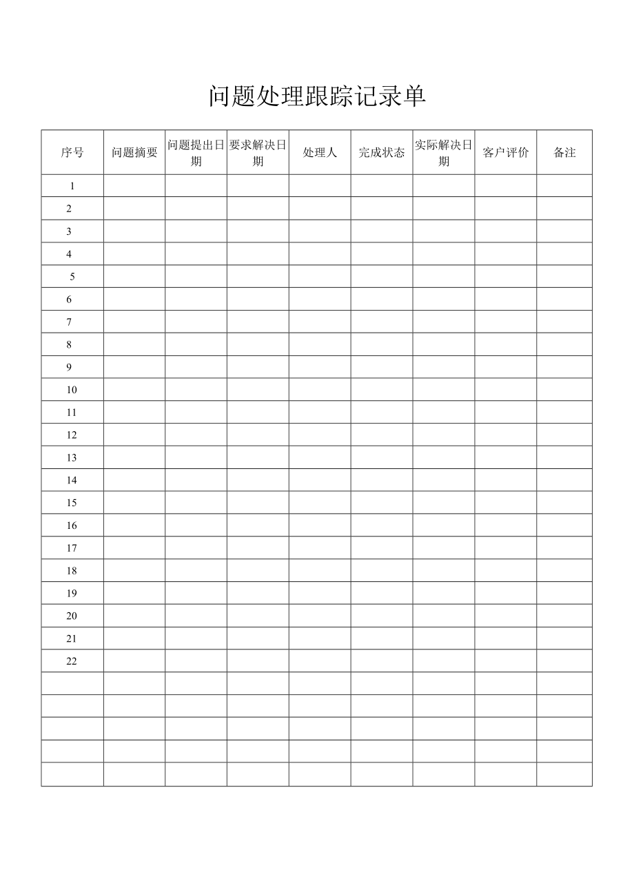 问题处理跟踪记录单.docx_第1页