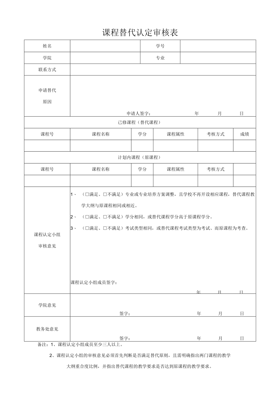 课程替代认定审核表.docx_第1页