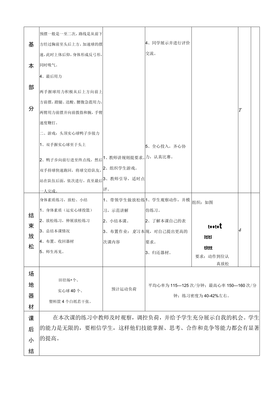 正面双手头上投掷实心球(水平二)教案.docx_第3页