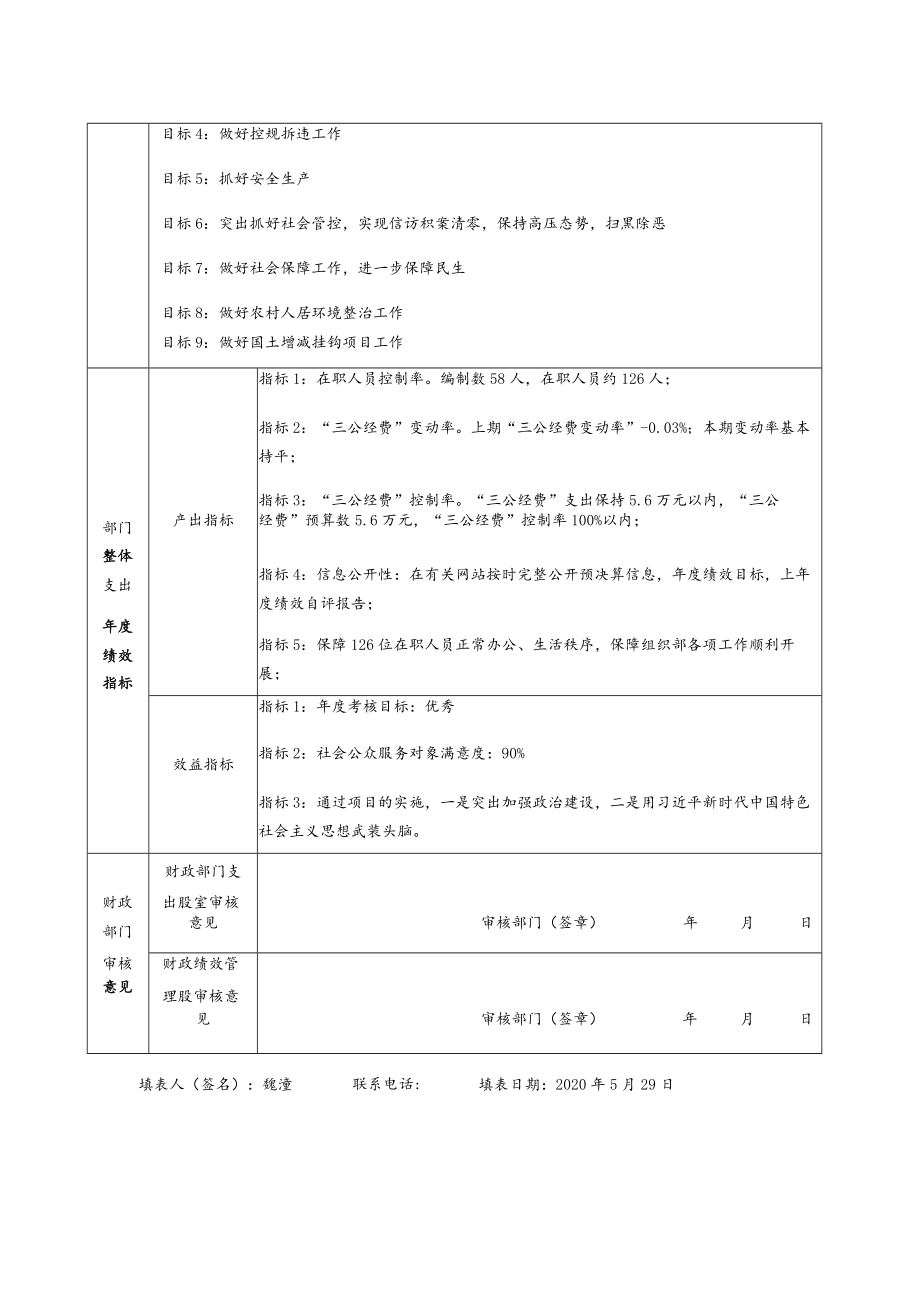 部门整体支出绩效目标申报020年度.docx_第2页