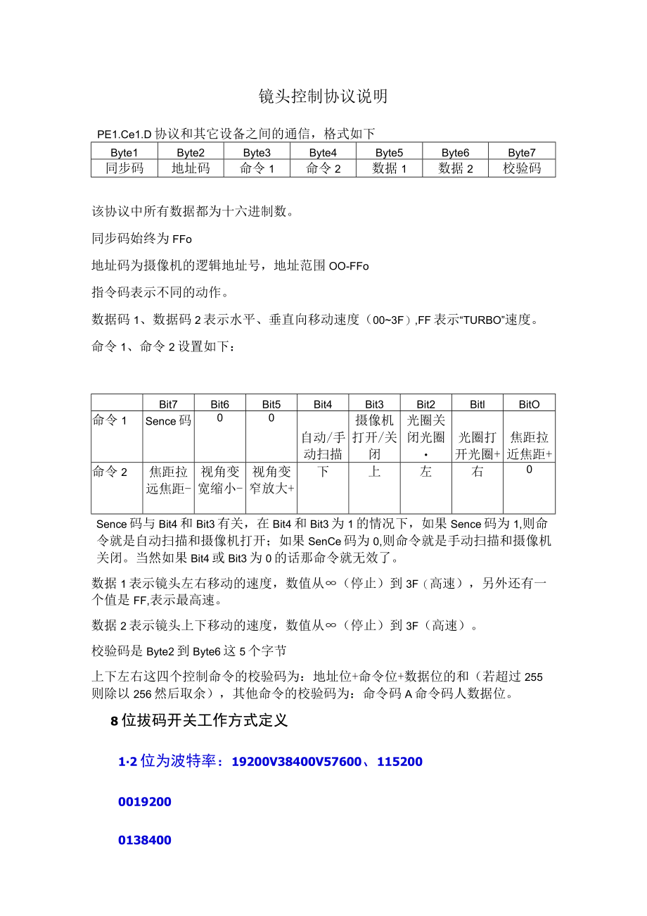 镜头控制协议说明.docx_第1页