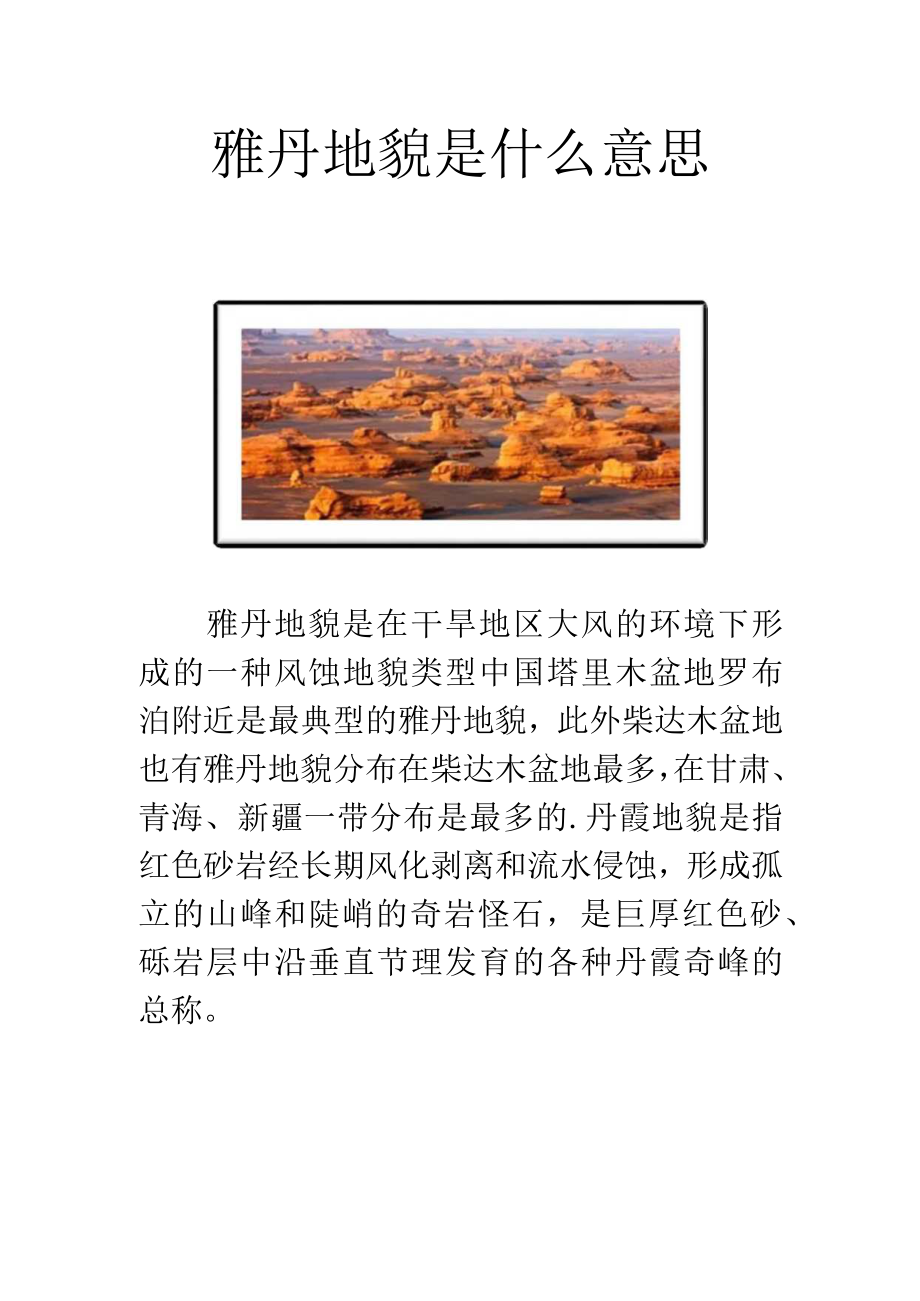 雅丹地貌是什么意思.docx_第1页