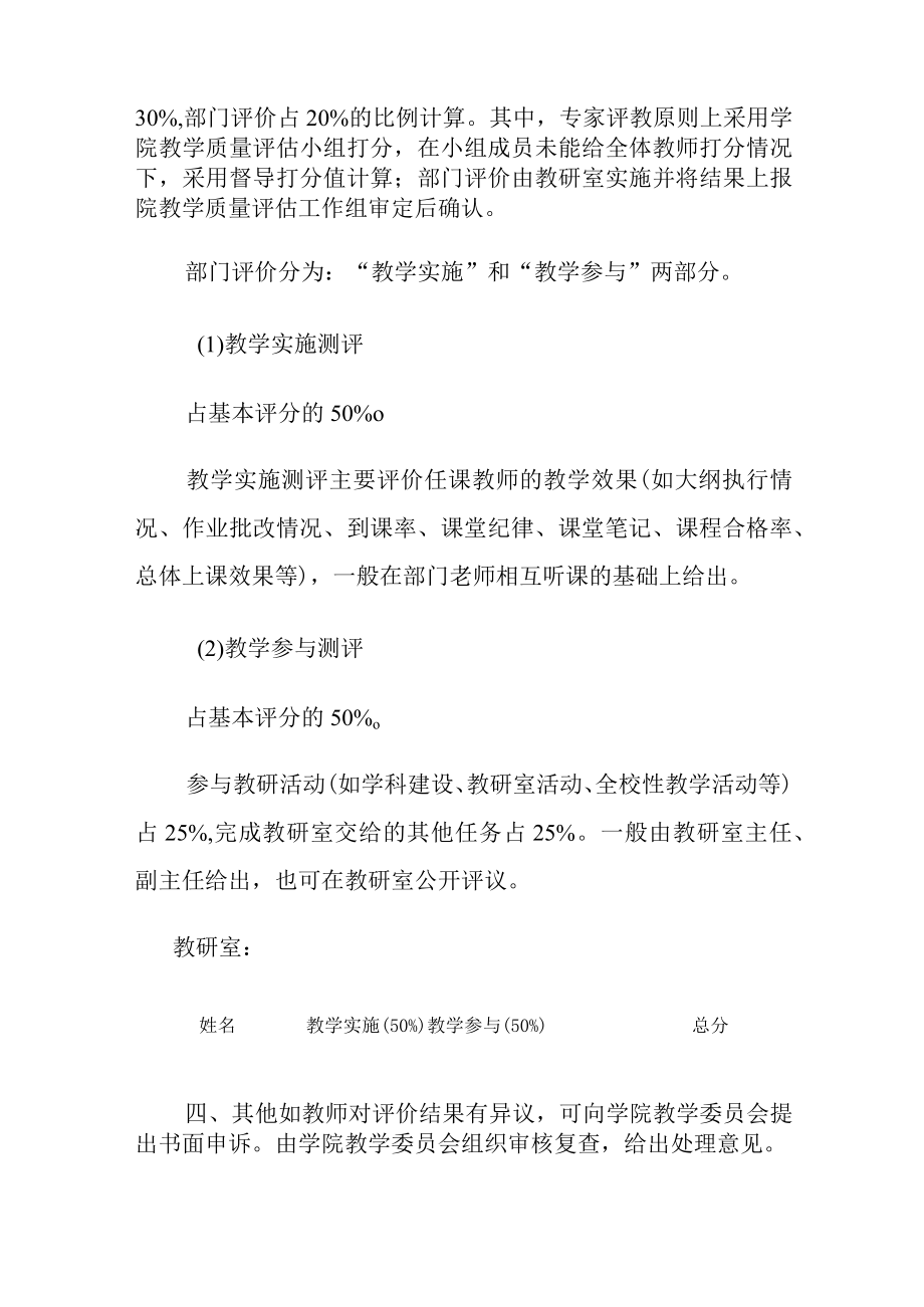 学院教师课堂教学质量评价实施细则.docx_第3页