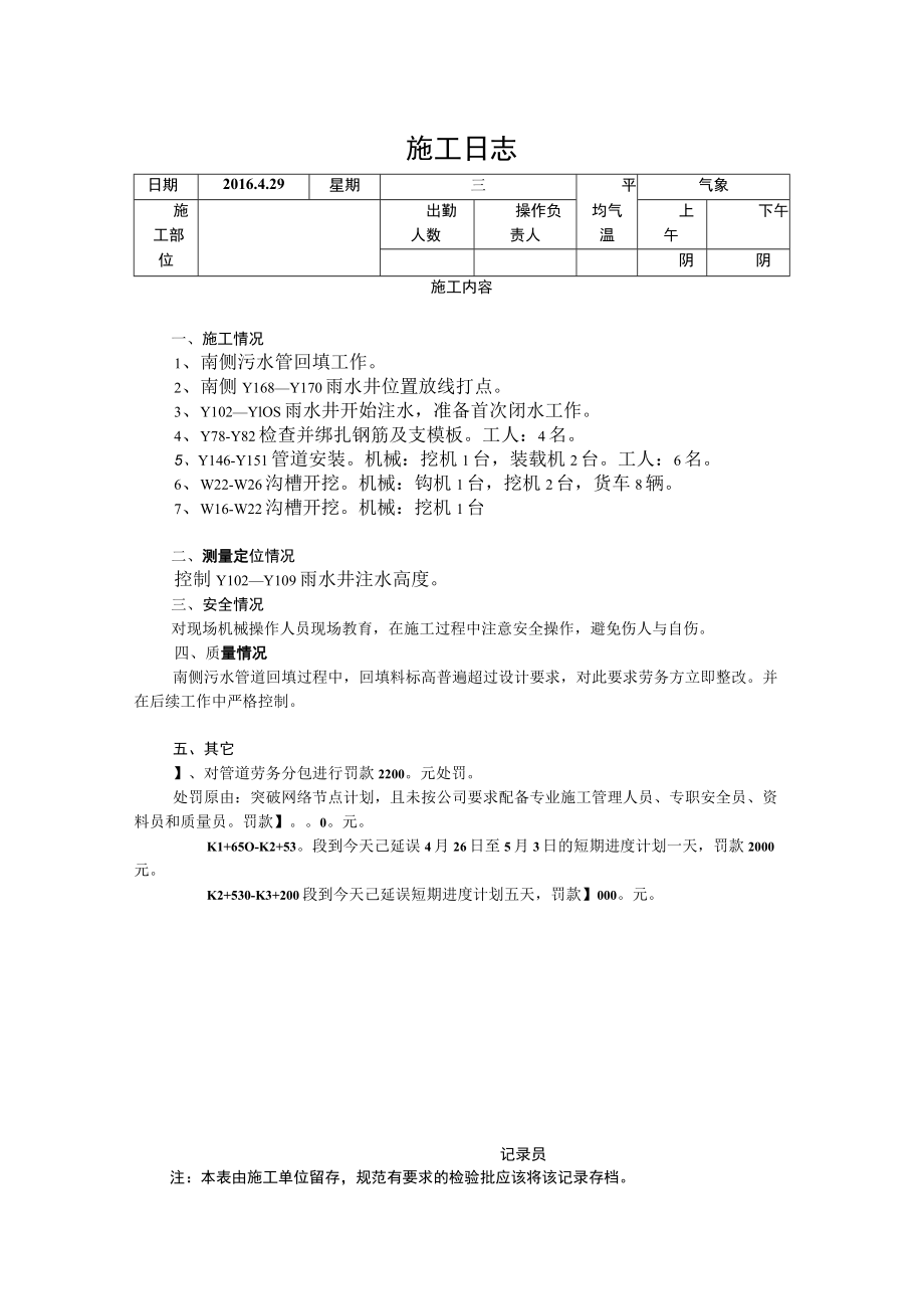 施工日志范本.docx_第1页