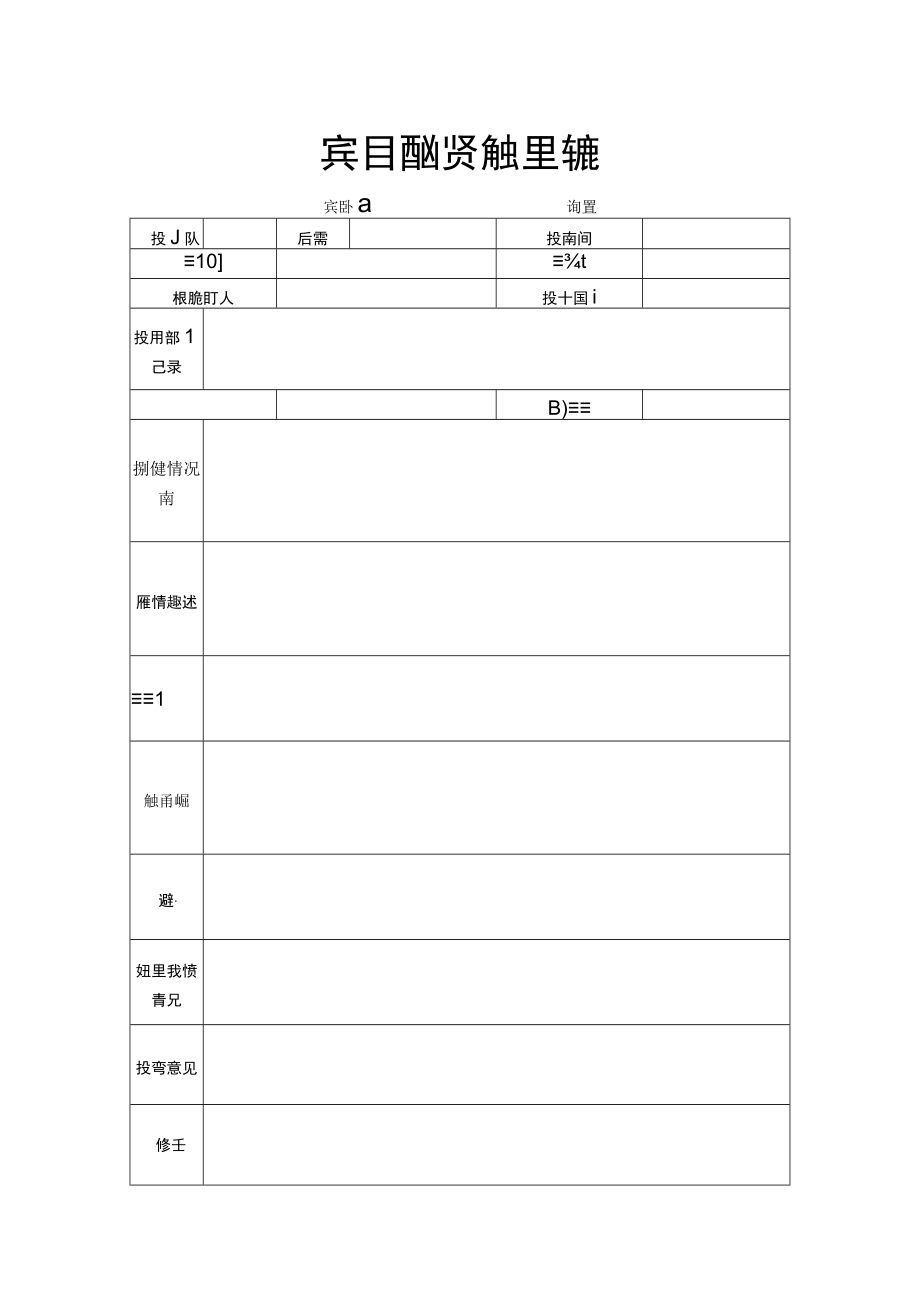 宾馆酒店投诉处理记录表.docx_第1页