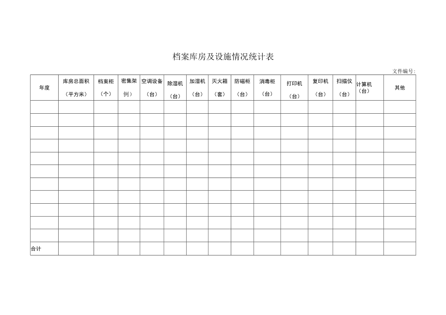 档案库房及设施情况统计表.docx_第1页