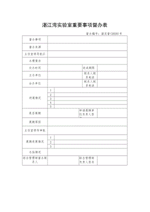 湛江湾实验室重要事项督办表.docx