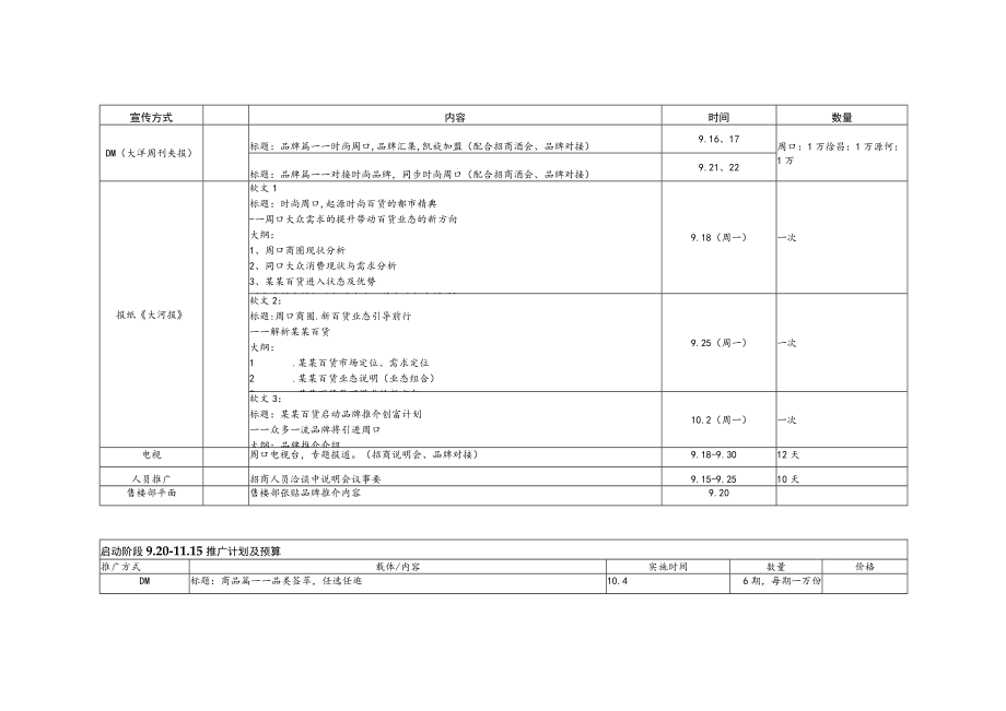 某百货招商启动期推广计划.docx_第3页