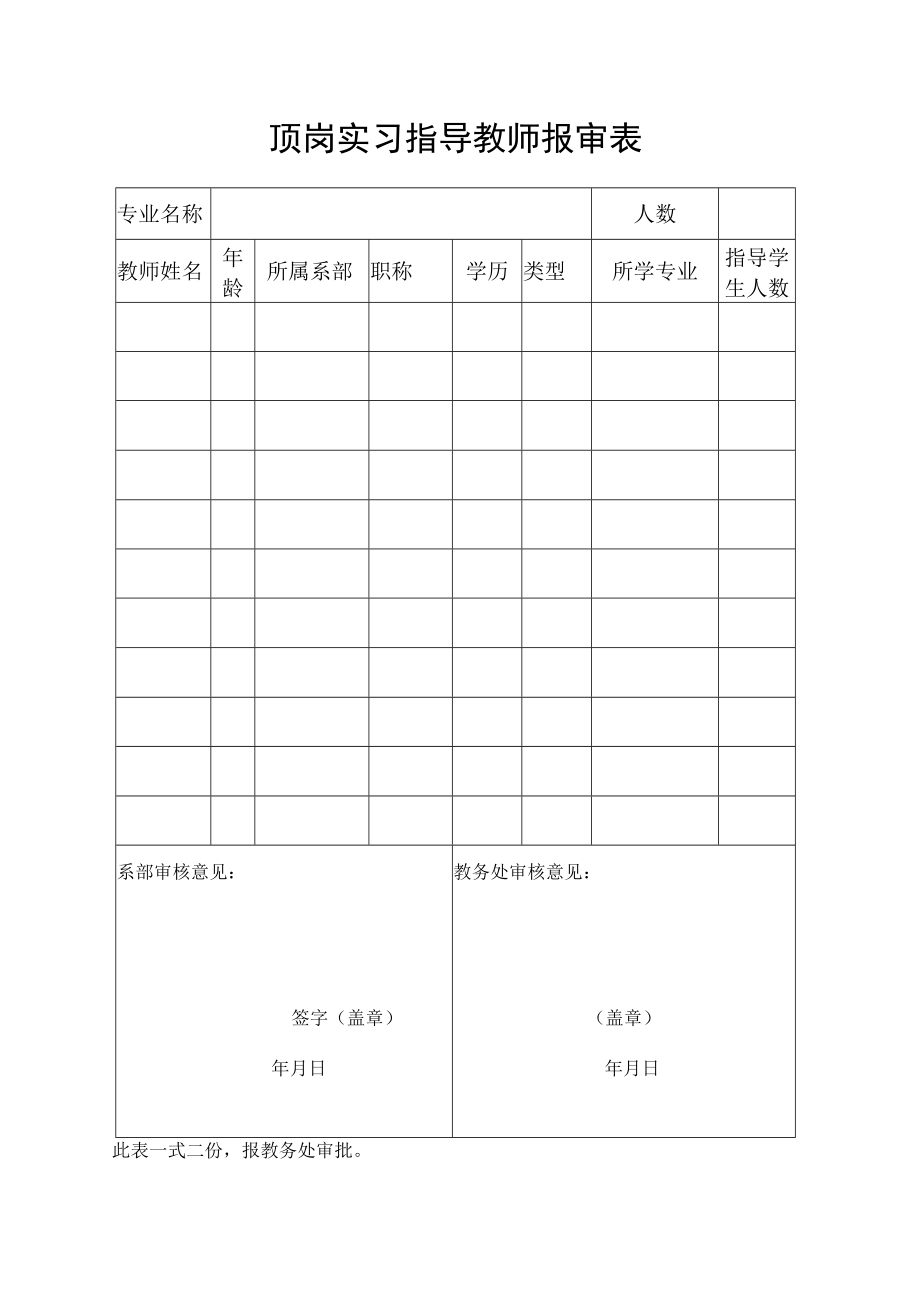 顶岗实习指导教师报审表.docx_第1页