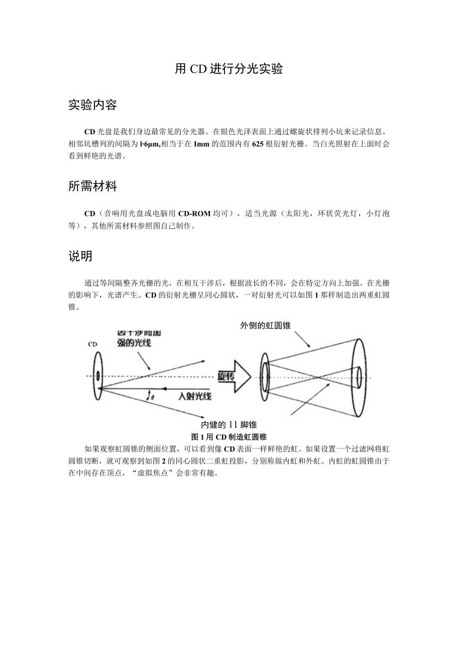 用CD进行分光实验实验内容.docx_第1页