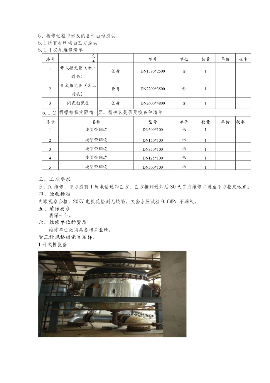 醋酸厂搪瓷釜年度返厂维修方案.docx_第2页