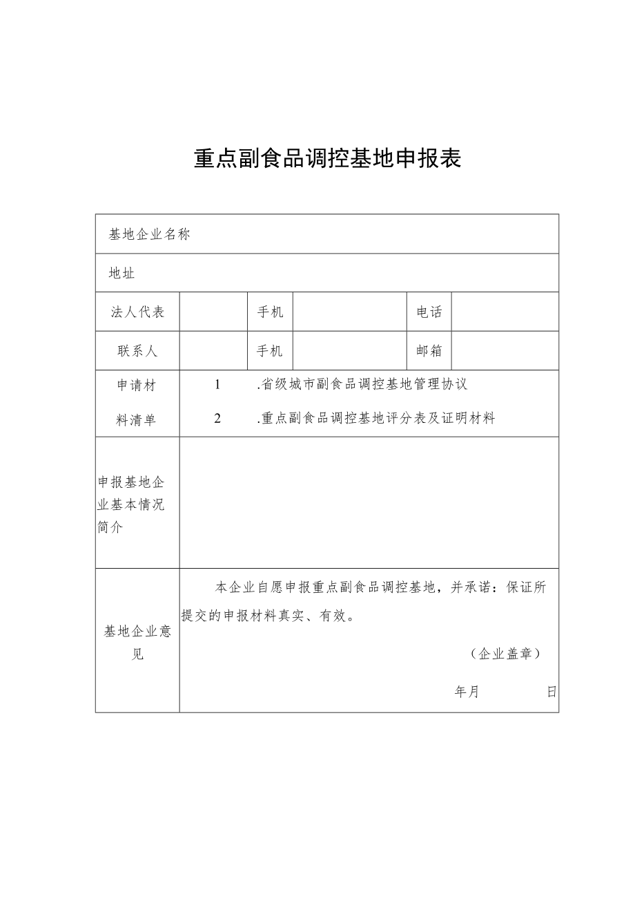 重点副食品调控基地申报表.docx_第1页