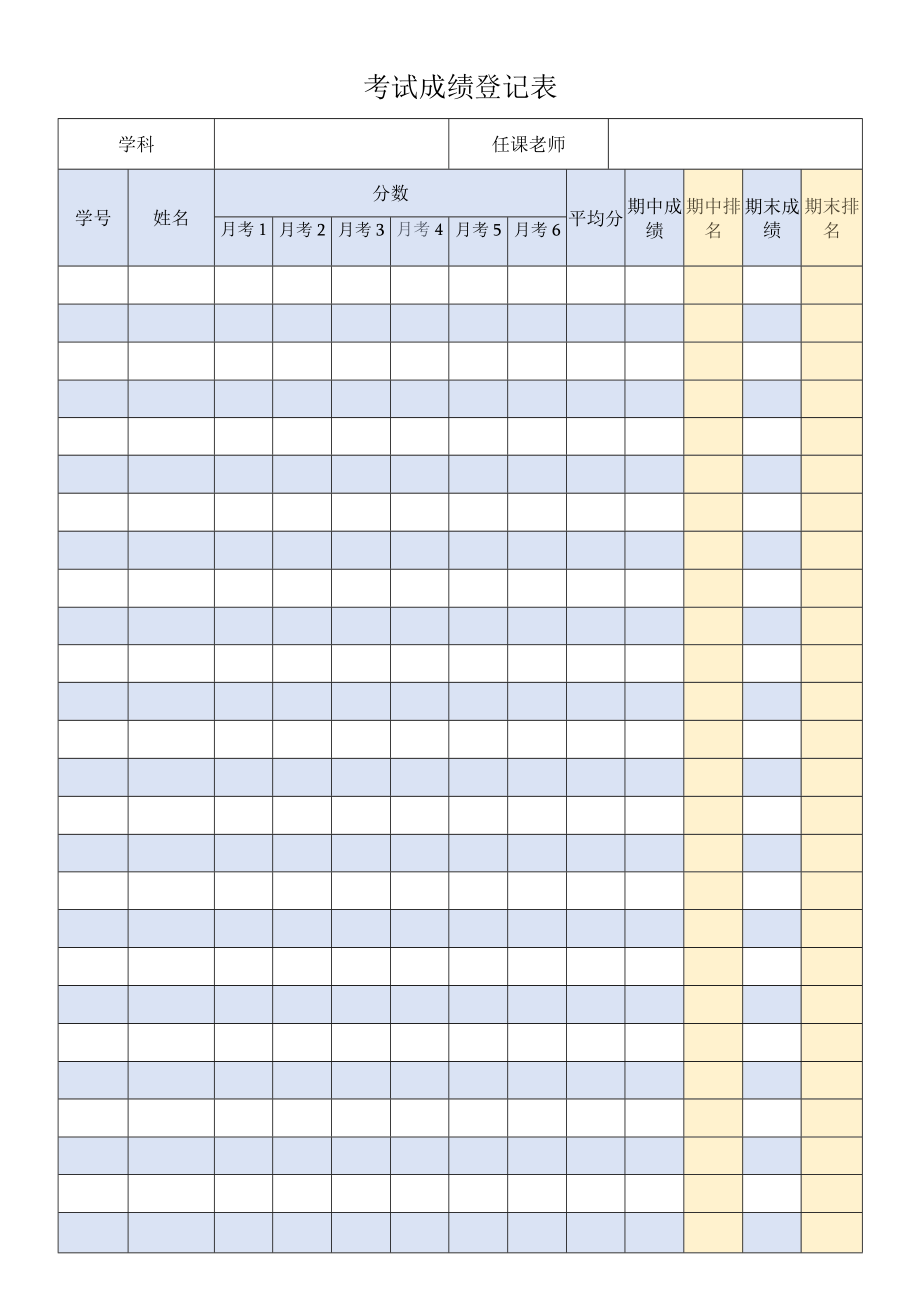 成绩登记表.docx_第1页