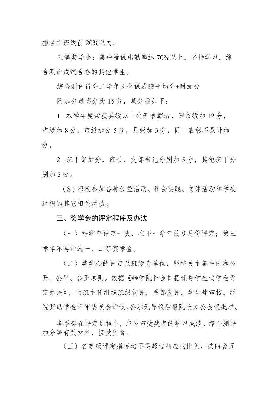 学院社会扩招优秀学生奖学金评定办法.docx_第2页