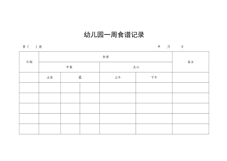 幼儿园一周食谱记录.docx_第1页