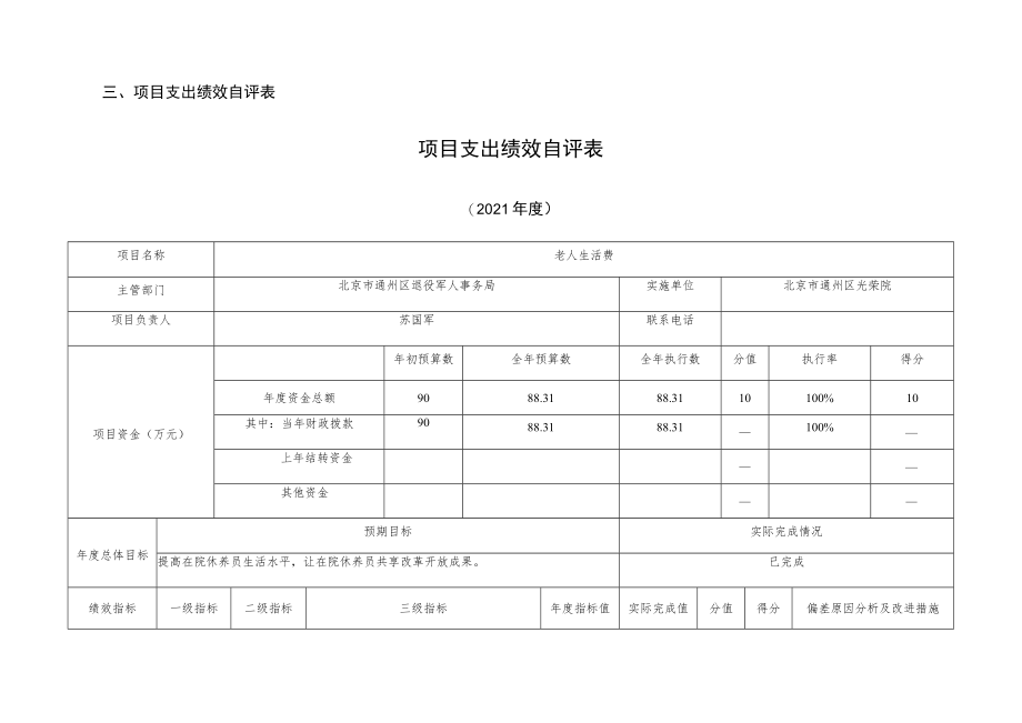 项目支出绩效自评表项目支出绩效自评表.docx_第1页