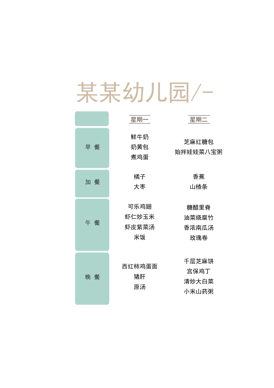 幼儿园一周食谱表.docx_第2页