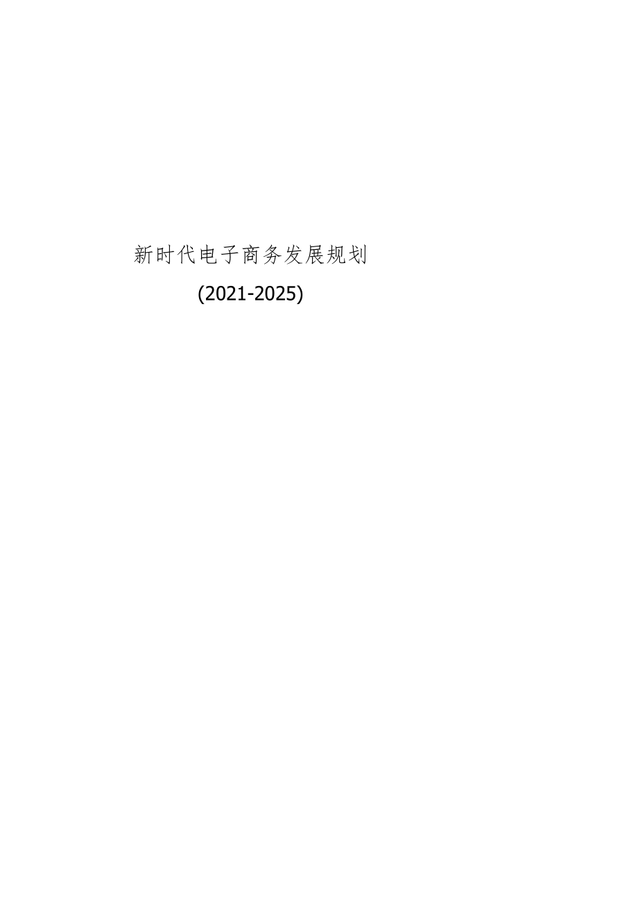 新时代电子商务发展规划.docx_第1页