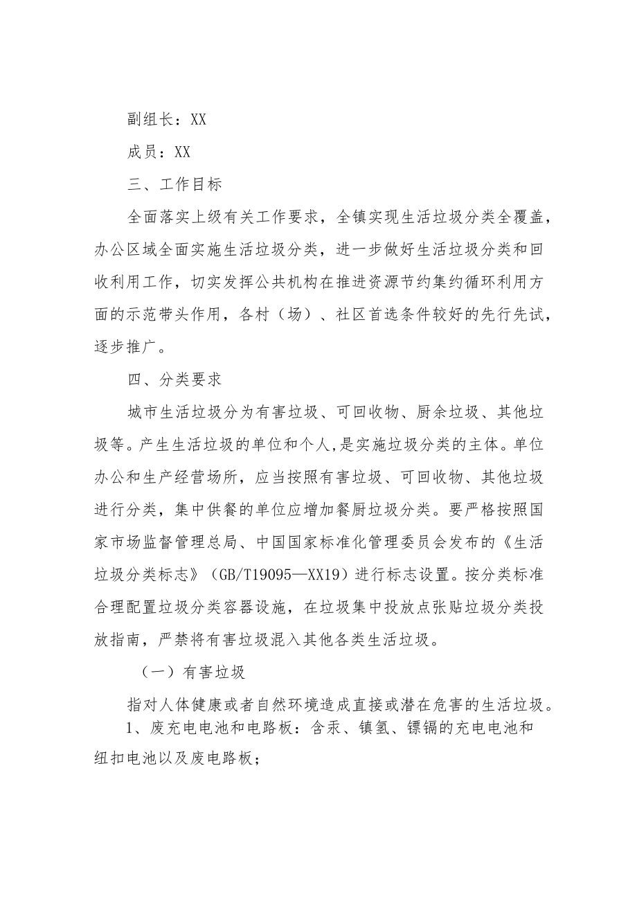 XX镇垃圾分类工作实施方案.docx_第2页