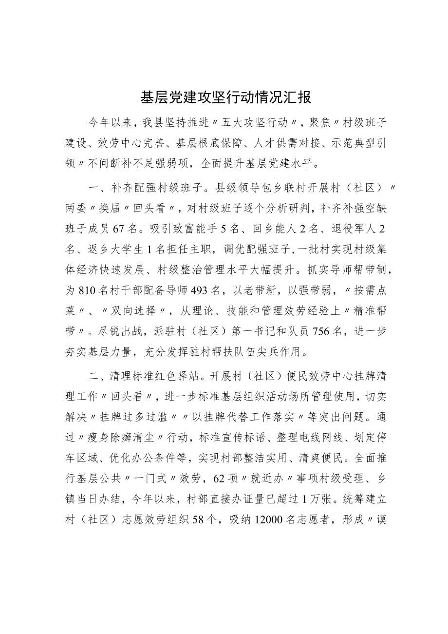 基层党建攻坚行动情况汇报.docx_第1页