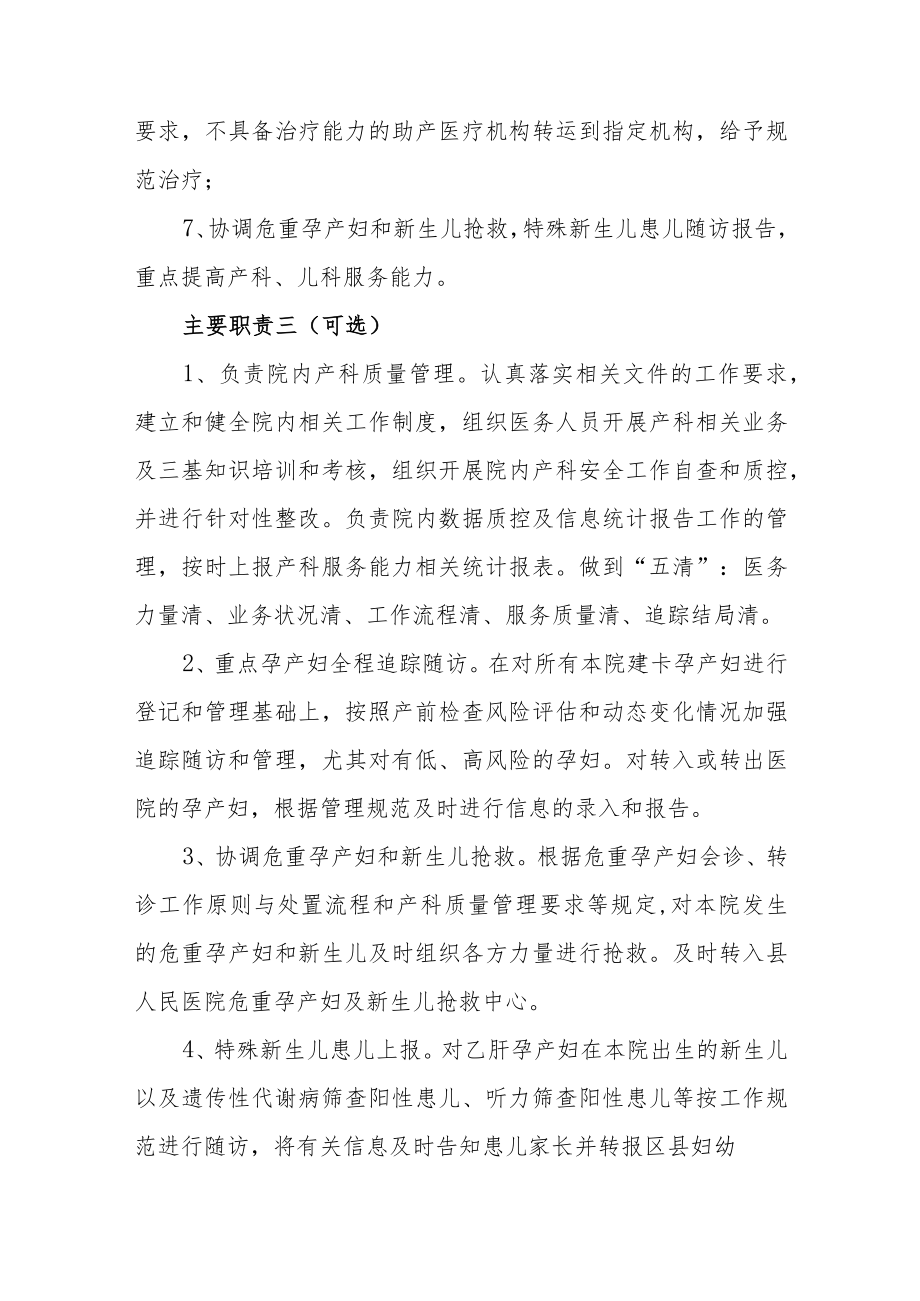 医院关于成立产科儿科安全管理办公室及工作制度职责的通知.docx_第3页