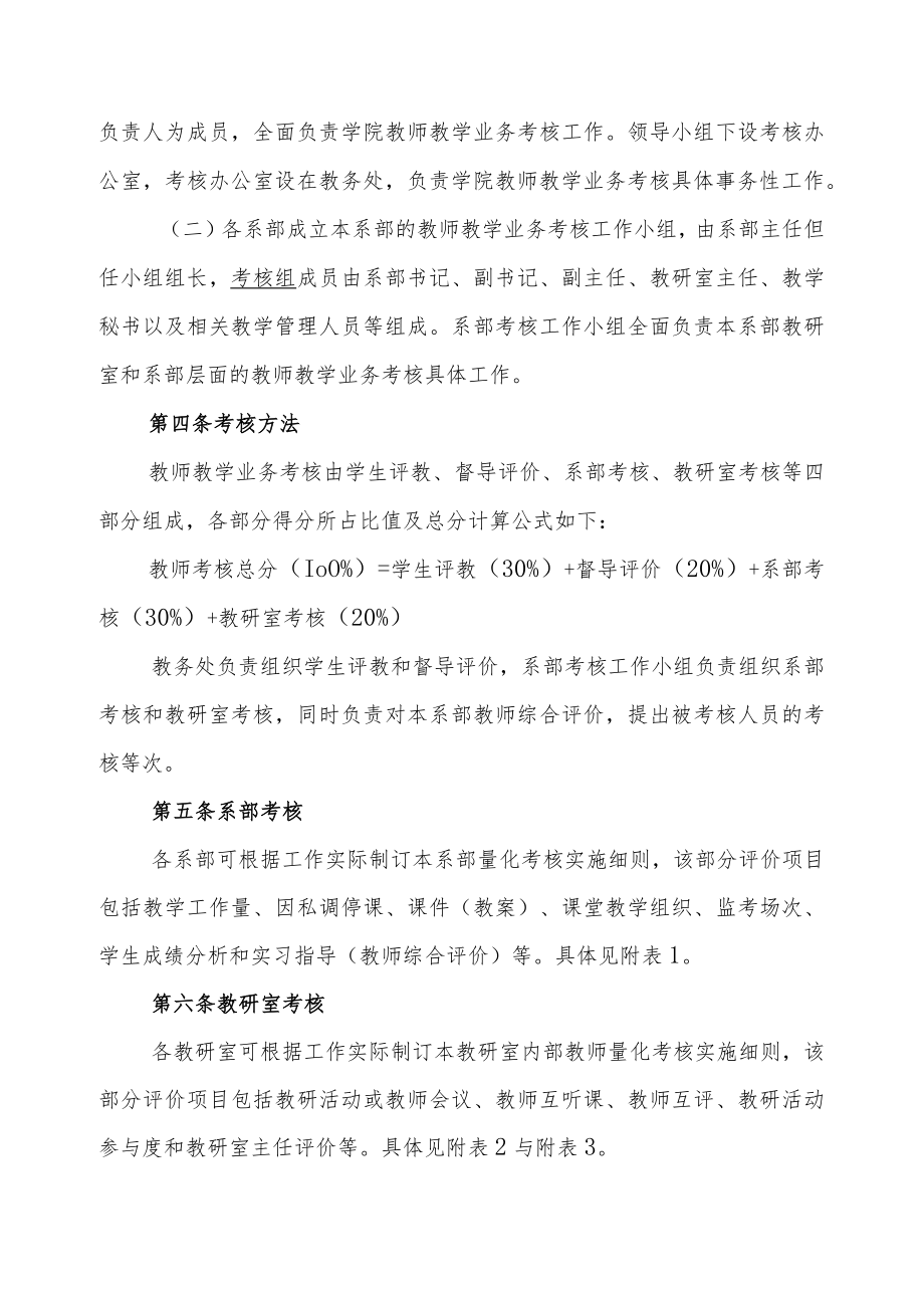 X审计职业学院教师教学业务量化考核管理办法.docx_第2页