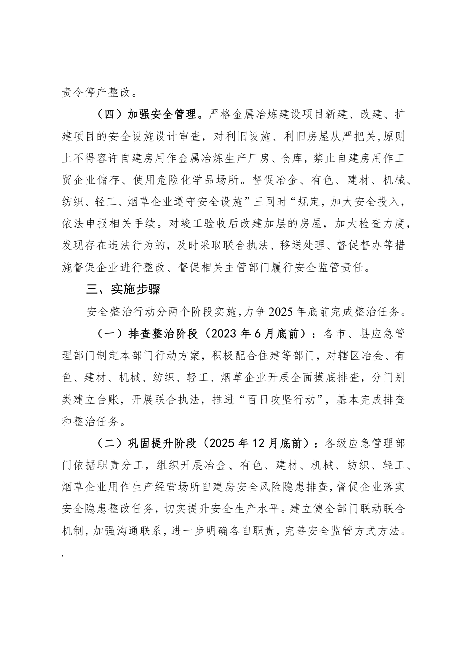 湖南省应急管理部门开展工贸企业生产经营场所自建房安全专项整治工作方案.docx_第3页