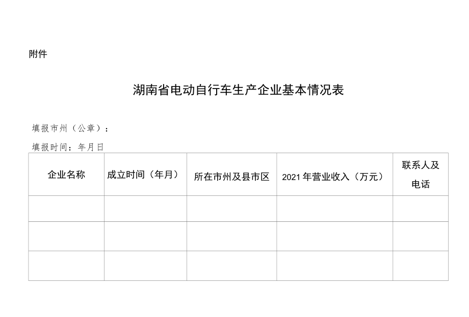 湖南省电动自行车生产企业基本情况表.docx_第1页