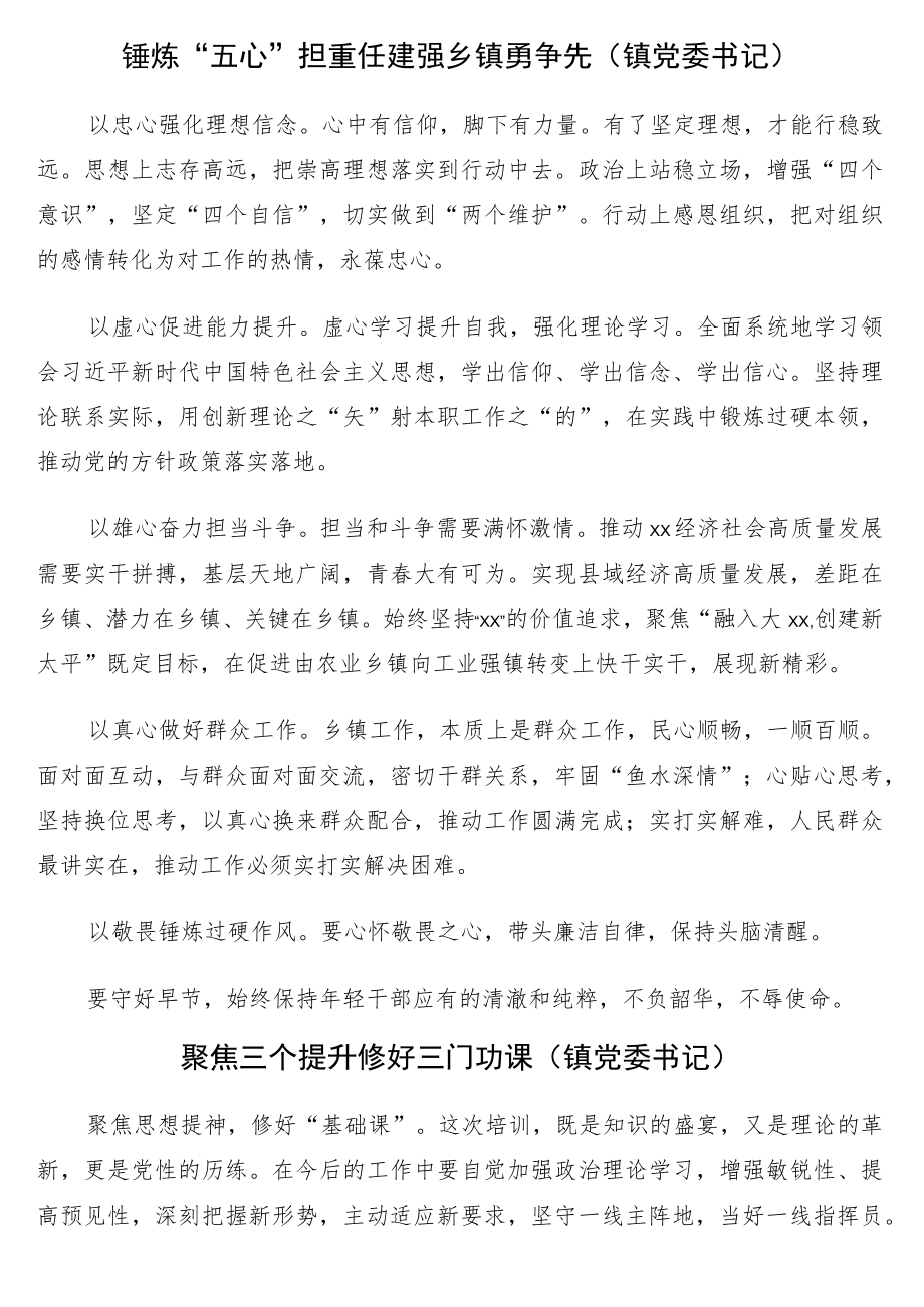 镇党委书籍、副书记、镇长在全市乡镇（街道）党政正职专题培训班上的交流发言10篇.docx_第3页