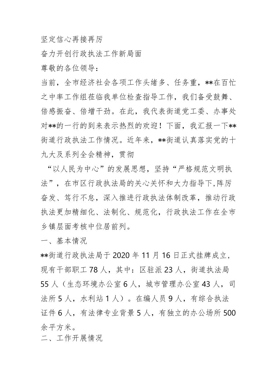 行政执法迎检汇报.docx_第1页