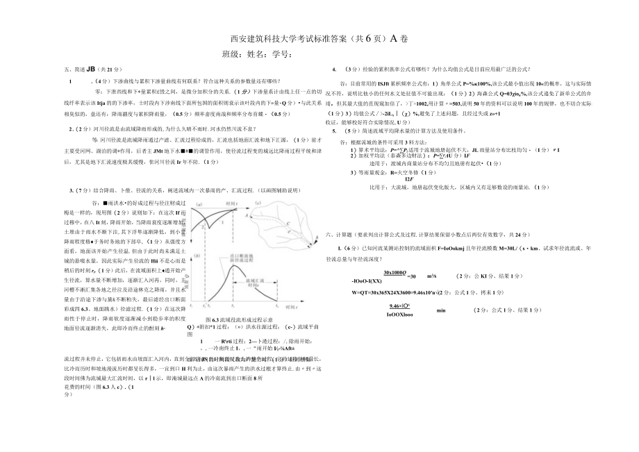 西安建筑科技大学考试 水文学 试卷标准答案.docx_第2页