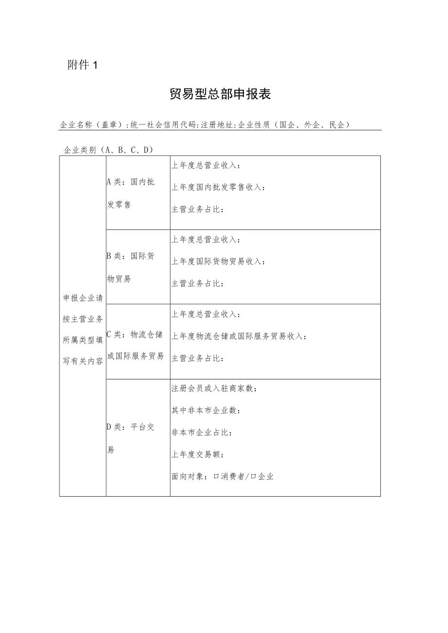 贸易型总部申报表.docx_第1页