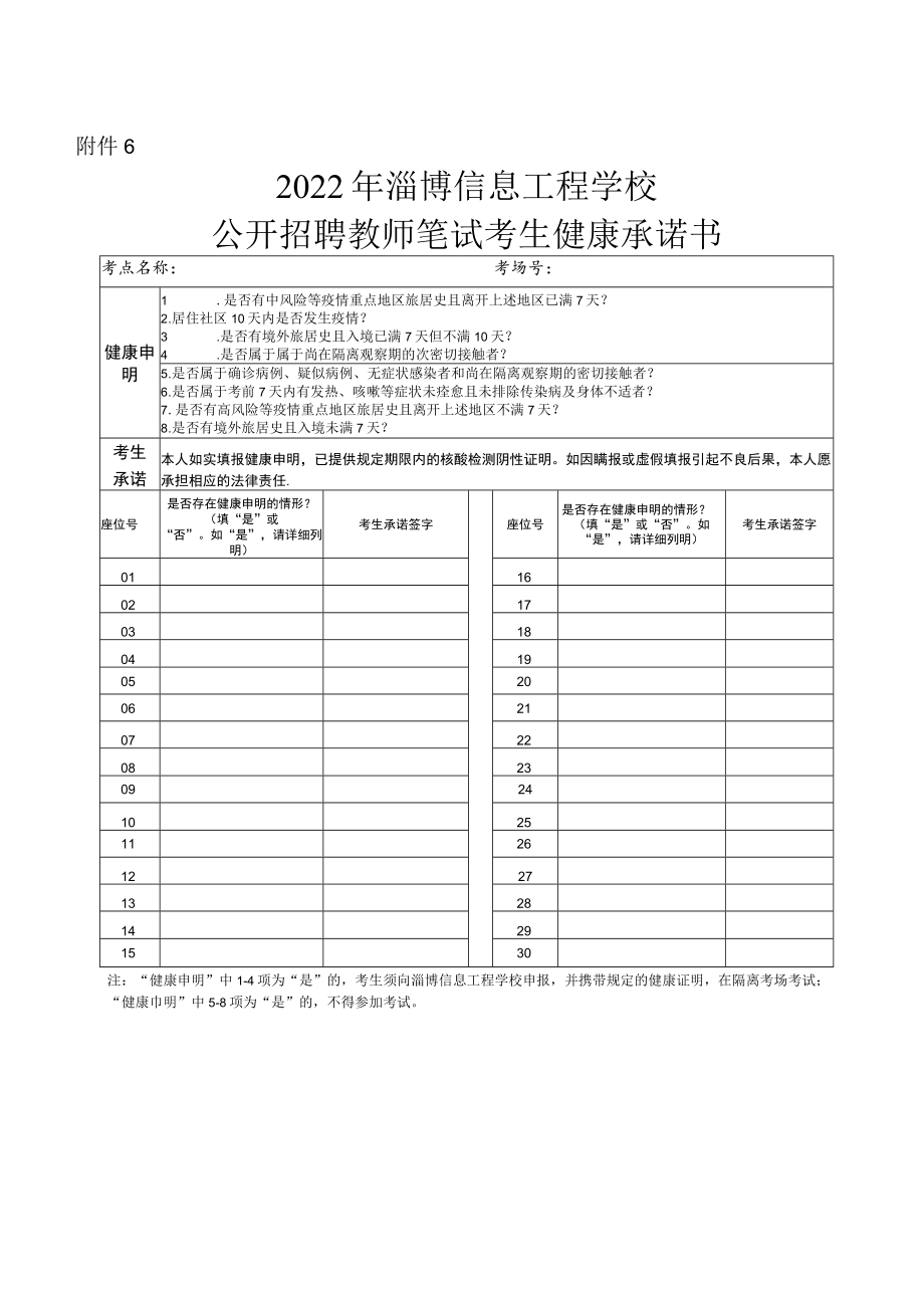 附件6：考生健康承诺书.docx_第1页