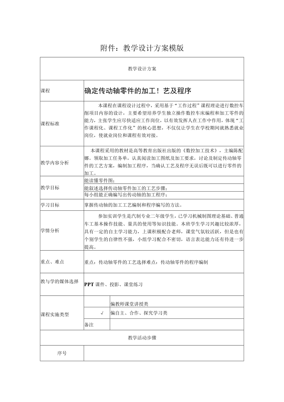 确定传动轴零件的加工工艺及程序.docx_第1页