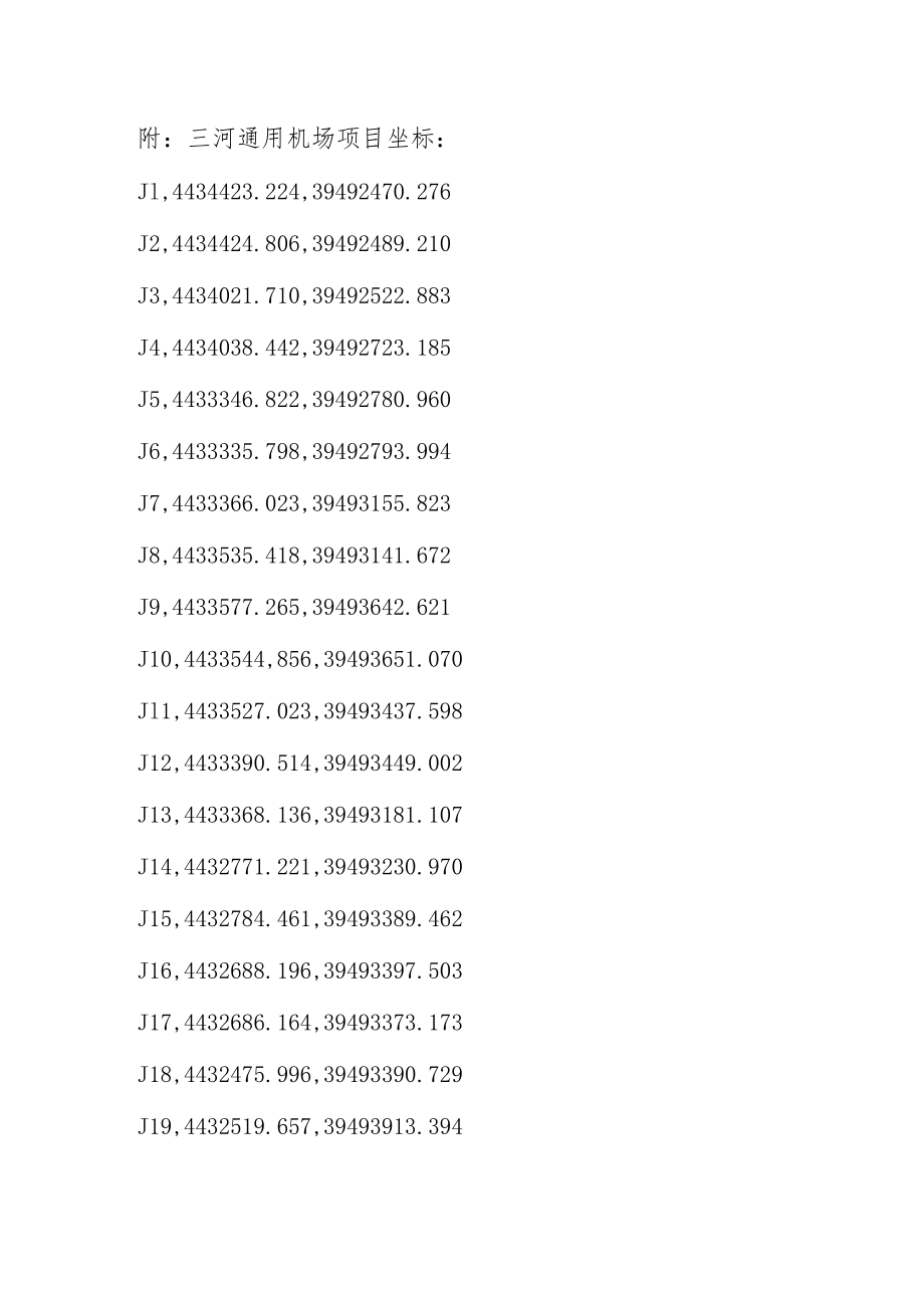 附：三河通用机场项目坐标：.docx_第1页