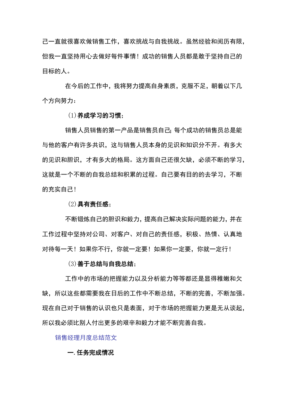 销售经理月度总结范文.docx_第2页