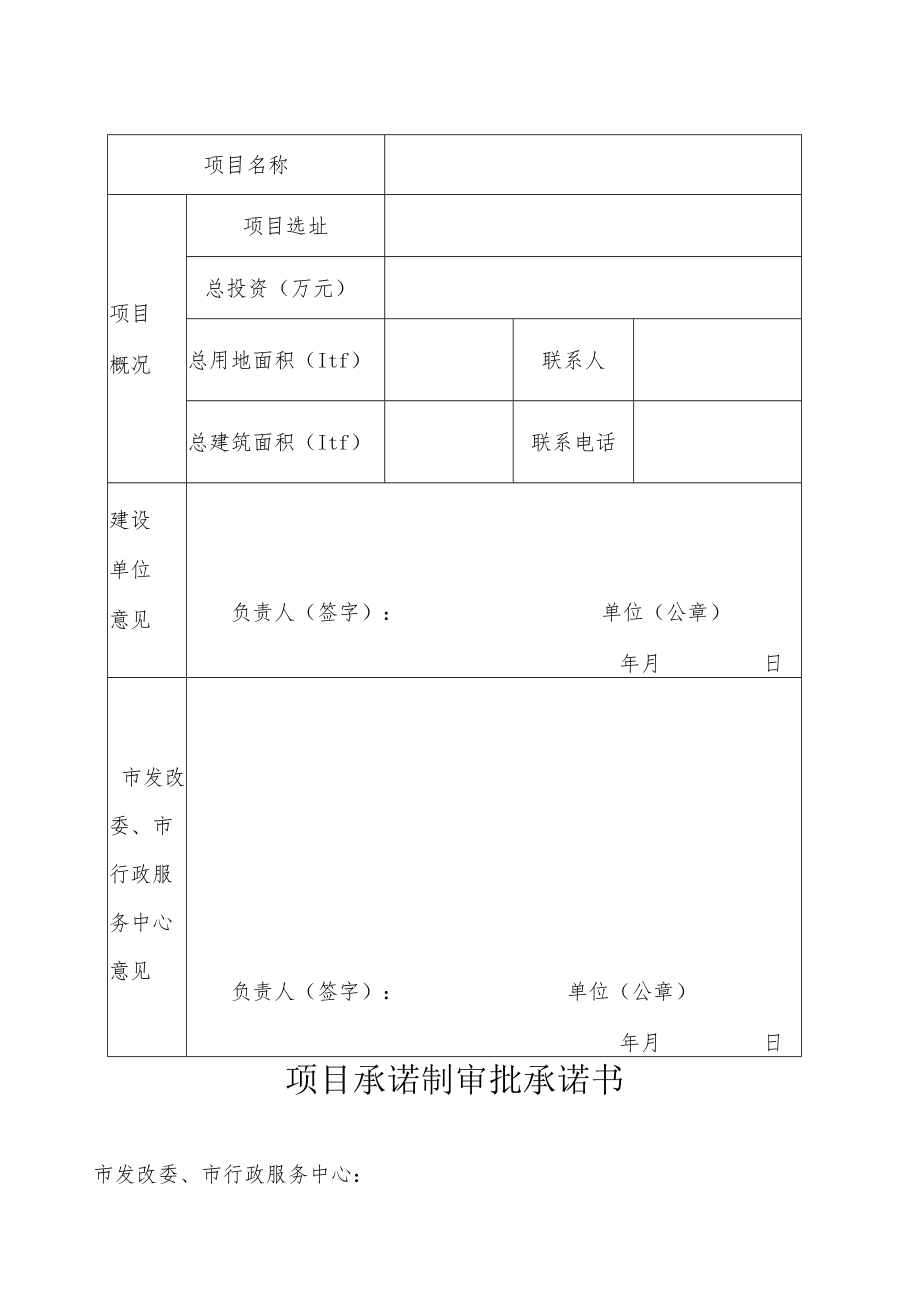 项目承诺制审批申请表.docx_第1页